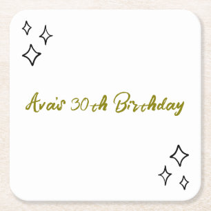 Whimsical Tini Bit Older Birthday Square Paper Coaster