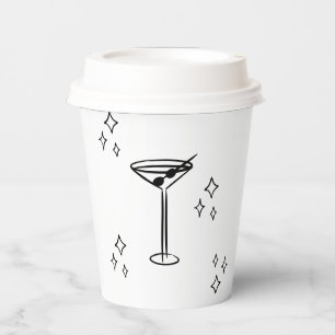 Whimsical Tini Bit Older Martini Birthday Paper Cups