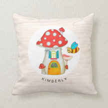 Whimsical Toadstool Gnome Cottage Wooden Texture