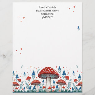 Whimsical Toadstool Personalised Custom Letterhead