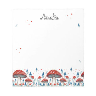 Whimsical Toadstool Personalised Notepad