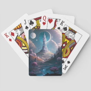Whimsical Tower Landscape Fantasy Art Playing Cards