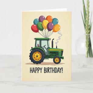 Whimsical Tractor Birthday Card