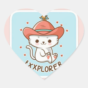 Whimsical Trading Adventure Sticker - Cute Kitten