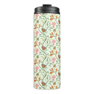 Whimsical Trailing Folk Art Floral Thermal Tumbler