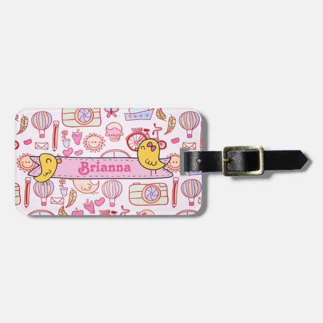 Whimsical Travel Luggage Tag (Front Horizontal)