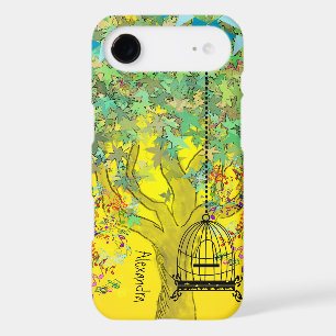 Whimsical Tree Birdcage Bright Colour Musical Note