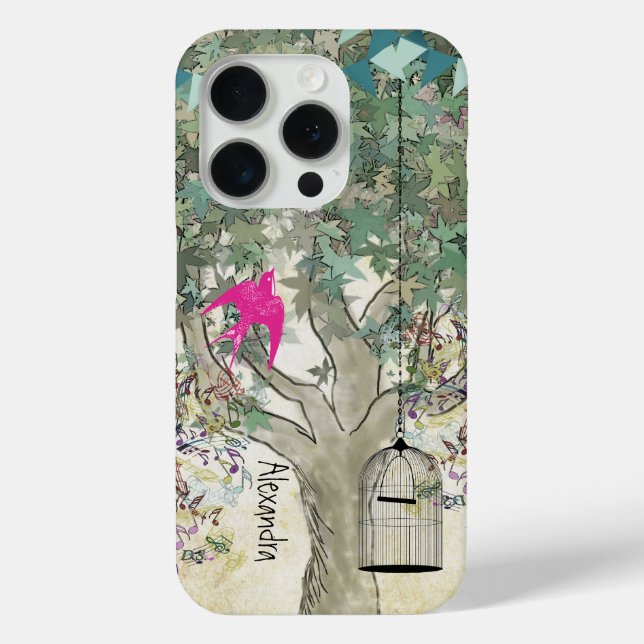 Whimsical Tree Birdcage Colourful Musical Tree Case-Mate iPhone Case (Back)