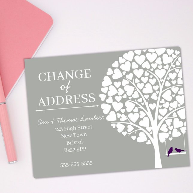 Whimsical Tree & Birds New Address Announcement Postcard (Creator Uploaded)