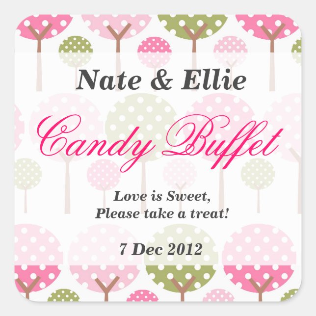 Whimsical Tree Candy Bar Sticker (Front)