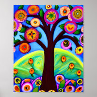 Whimsical Tree Folk Art