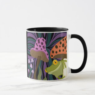 Whimsical Tree Frog And Mushrooms Mug