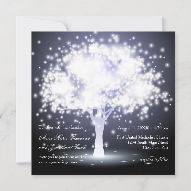 Whimsical Tree Lights - Wedding Invitation (Front)