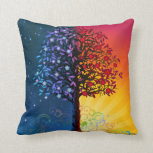 Whimsical Tree of Life Throw Pillow