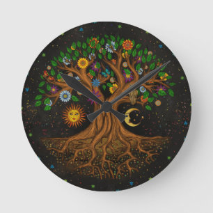 Whimsical Tree of Life - Yggdrasil Round Clock