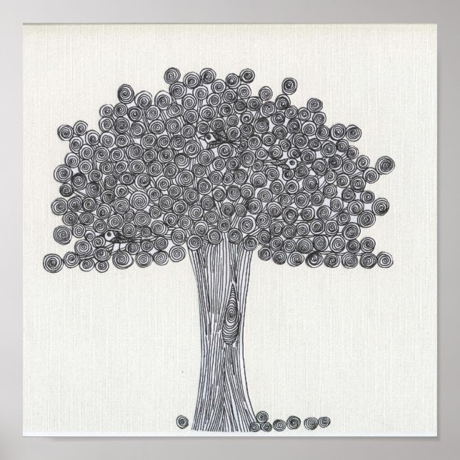 Whimsical Tree - See any birds? Poster (Front)