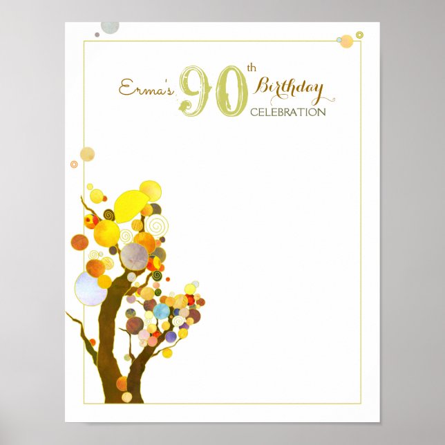 Whimsical Trees Birthday Party Guest Sign (Front)