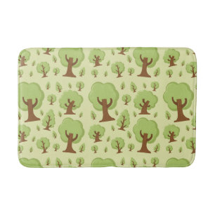 Whimsical Trees Pattern Bath Mat