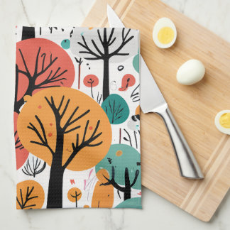 Whimsical Trees Tea Towel