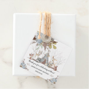 Whimsical Tribal Woodland Animals Baby Shower Boy Favour Tags