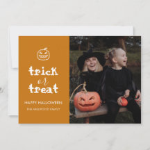 Whimsical Trick or Treat Script Halloween Photo