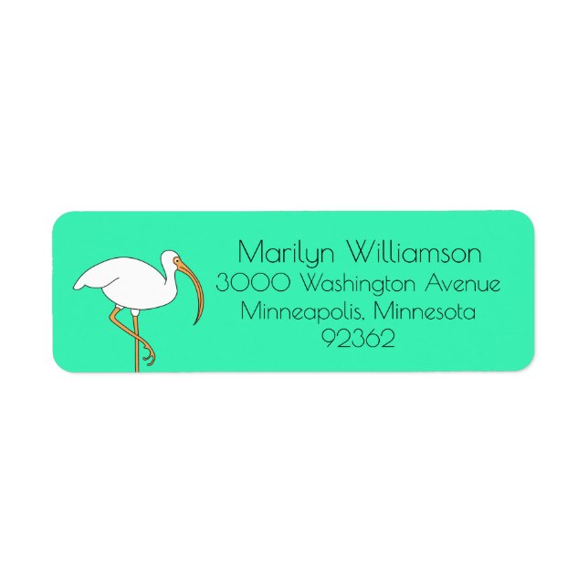 Whimsical Tropical Bird Return Address Label (Front)