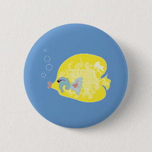 Whimsical Tropical Fish Ocean Art 6 Cm Round Badge