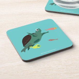 Whimsical Tropical Fish Ocean Art Coaster