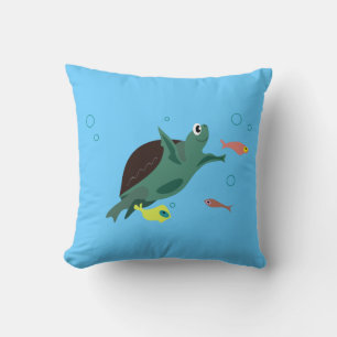Whimsical Tropical Fish Ocean Art Cushion