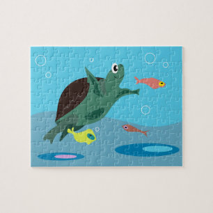 Whimsical Tropical Fish Ocean Art Jigsaw Puzzle