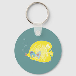 Whimsical Tropical Fish Ocean Art Key Ring