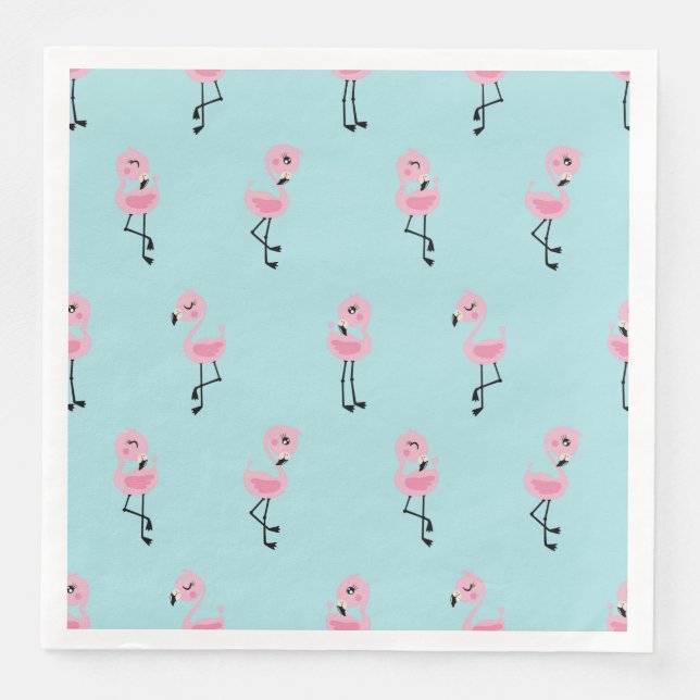 Whimsical tropical flamingos napkin (Front)