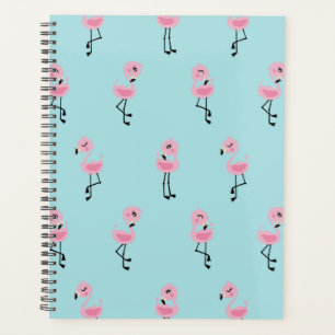 Whimsical tropical flamingos planner