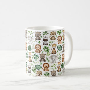 Whimsical Tropical Jungle Safari Wild Animals Coffee Mug