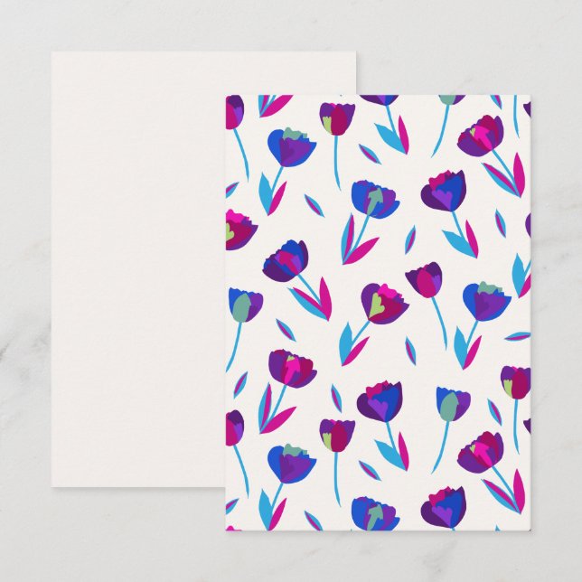 Whimsical Tulips Blank Greeting Cards (Front/Back)