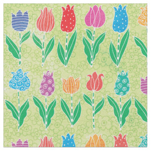 Whimsical Tulips Fabric