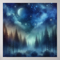 Whimsical Twilight Forest Back to School Poster