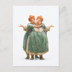Whimsical Twin Women Portrait Postcard