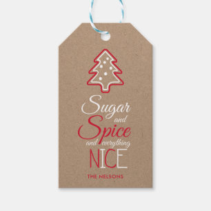 Whimsical Typography and Christmas Tree Gift Tags