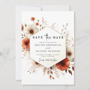 Whimsical Typography Terracotta Wedding Save The Date