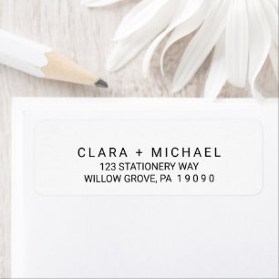 Whimsical Typography Wedding Return Address Label