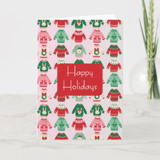 Whimsical Ugly Christmas Sweater Pattern Card
