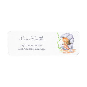 Whimsical Under the Sea Mermaid Return Address Label
