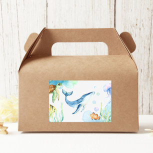 Whimsical Under the Sea Ocean Animals Rectangular Sticker