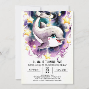 Whimsical Underwater Dolphin Birthday Invitation