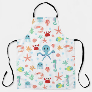 Whimsical Underwater Sea Creatures Apron