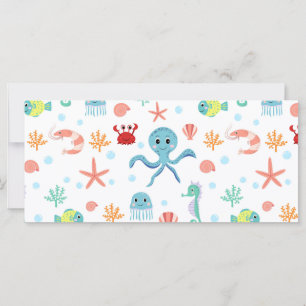 Whimsical Underwater Sea Creatures Card