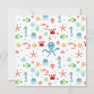 Whimsical Underwater Sea Creatures Card