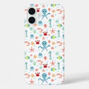 Whimsical Underwater Sea Creatures iPhone 16 Plus Case