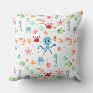 Whimsical Underwater Sea Creatures Cushion